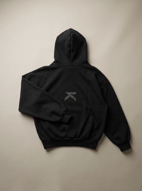 600GSM OVERSIZED COTTON HOODIE — BLACK