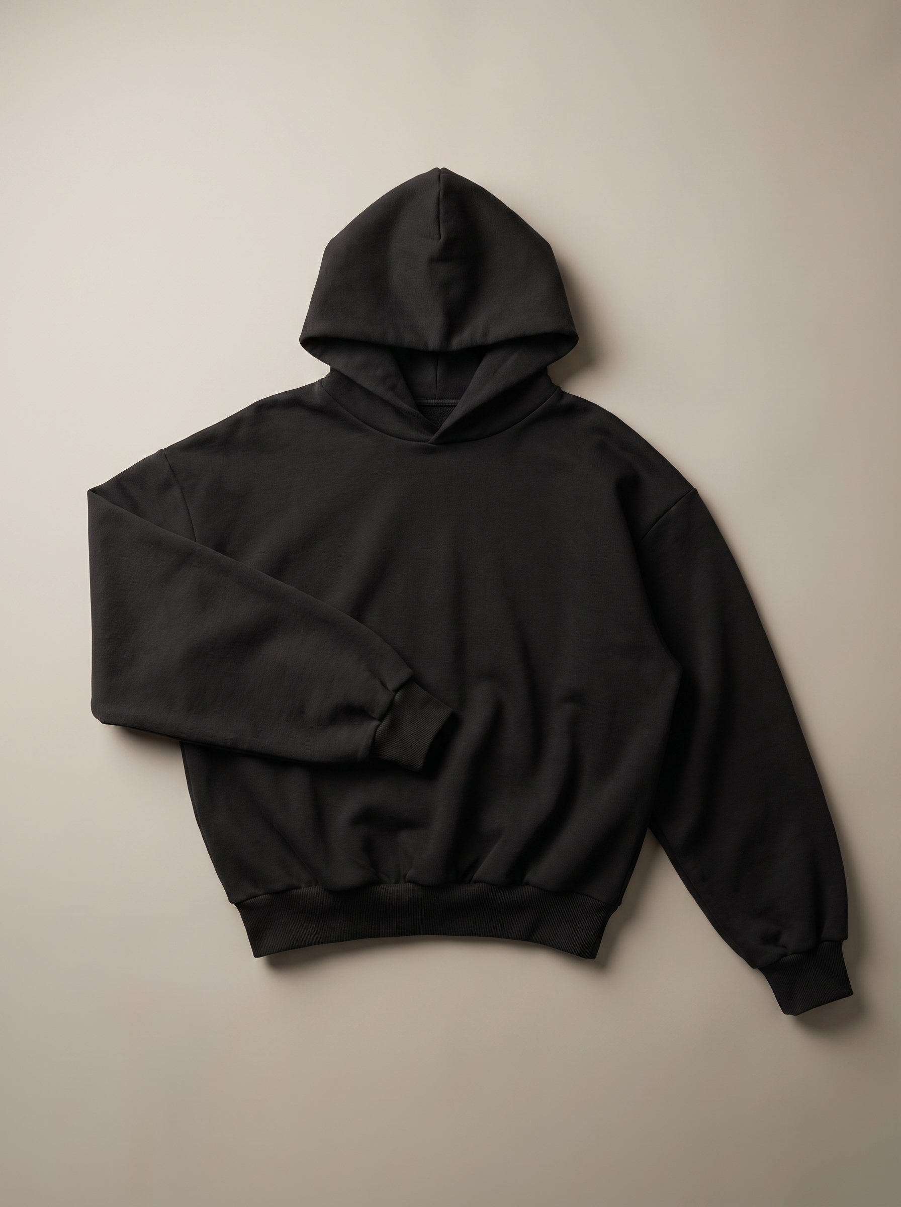 600GSM OVERSIZED COTTON HOODIE — BLACK